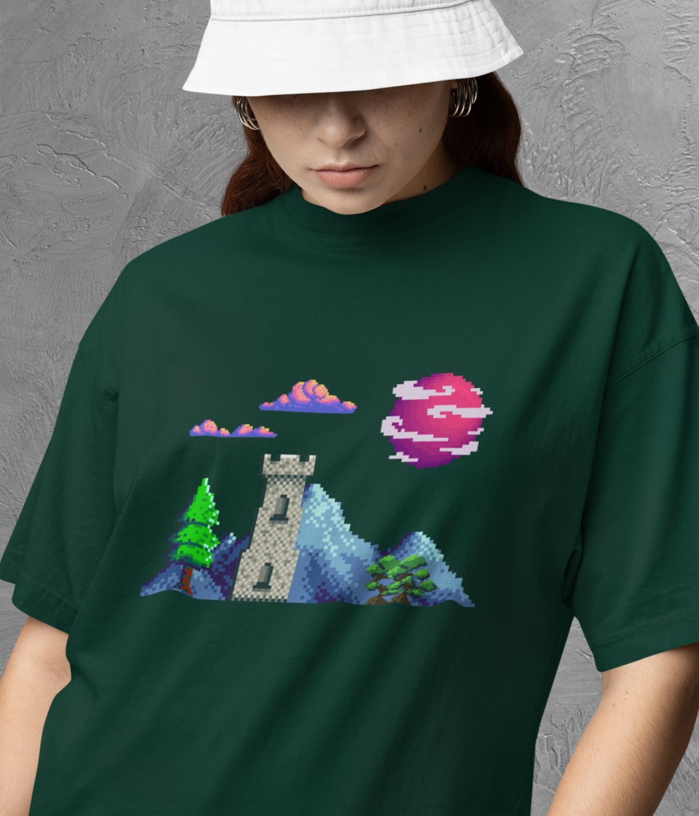 Lunar Castle - Oversized Classic T-Shirt - Dark Ai Ink™