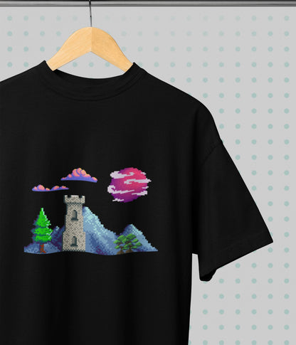 Lunar Castle - Oversized Classic T-Shirt - Dark Ai Ink™