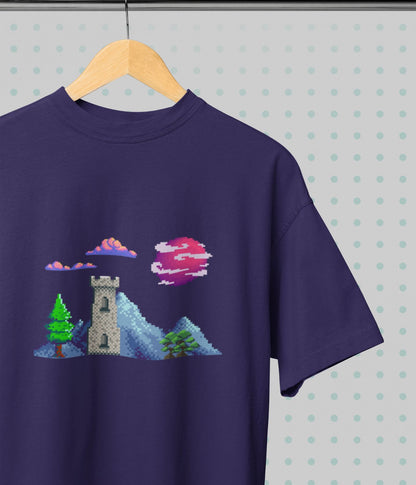 Lunar Castle - Oversized Classic T-Shirt - Dark Ai Ink™