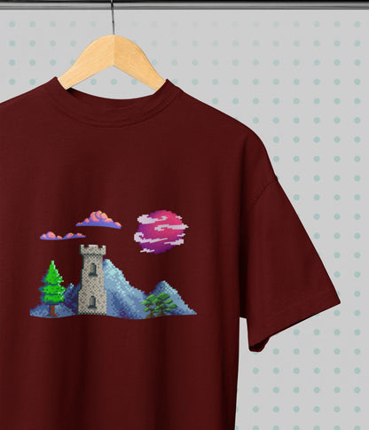 Lunar Castle - Oversized Classic T-Shirt - Dark Ai Ink™