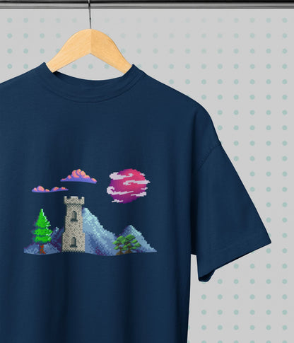 Lunar Castle - Oversized Classic T-Shirt - Dark Ai Ink™