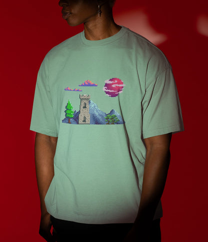 Lunar Castle - Terry Oversized T-Shirt Ai Ink™