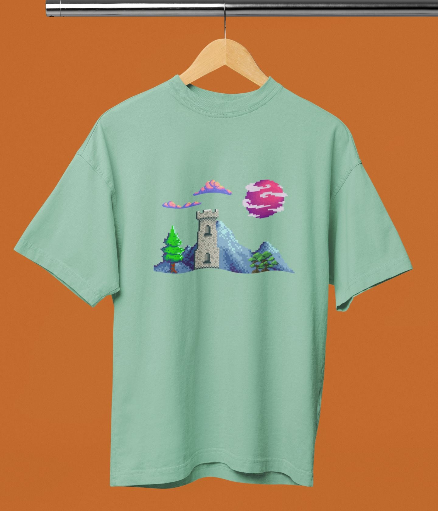 Lunar Castle - Terry Oversized T-Shirt Ai Ink™