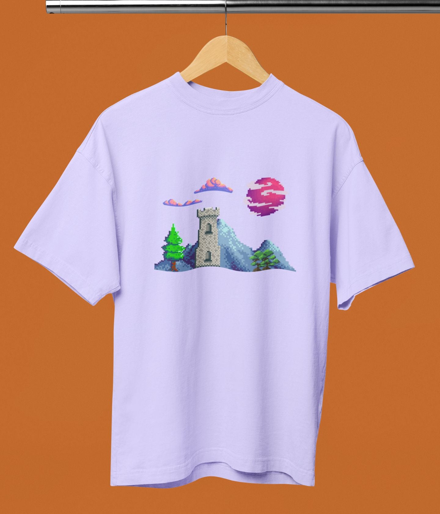 Lunar Castle - Terry Oversized T-Shirt Ai Ink™