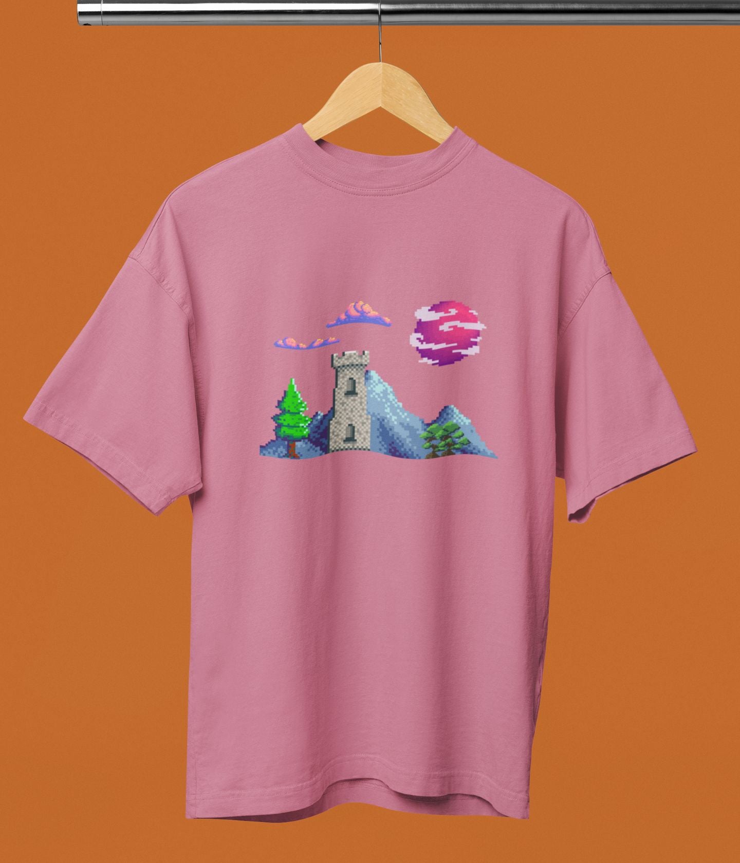 Lunar Castle - Terry Oversized T-Shirt Ai Ink™