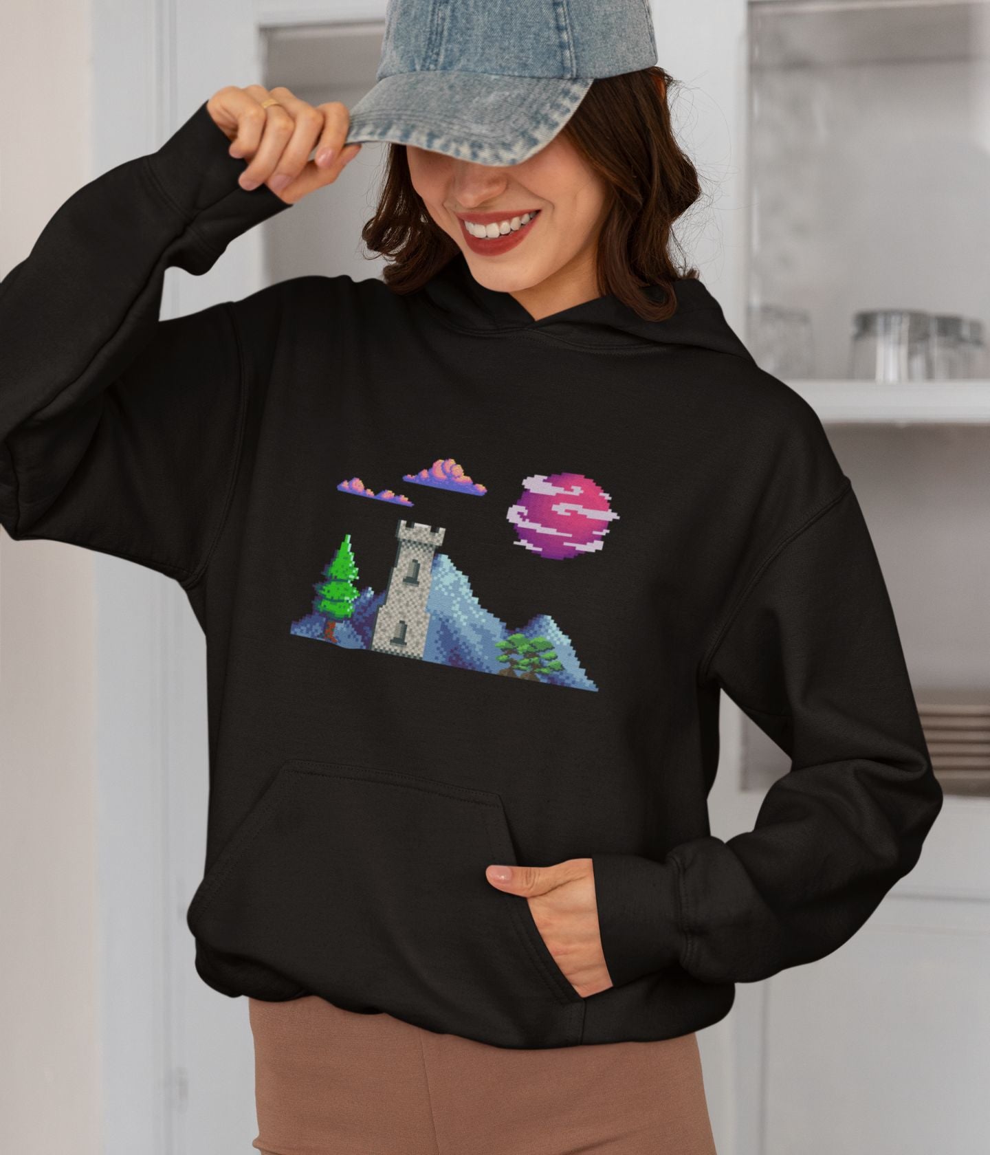 Lunar Castle - Unisex Hoodie - Dark Ai Ink™