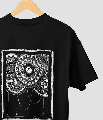 Mandala Frame - Oversized Classic T-Shirt - Dark - aiink