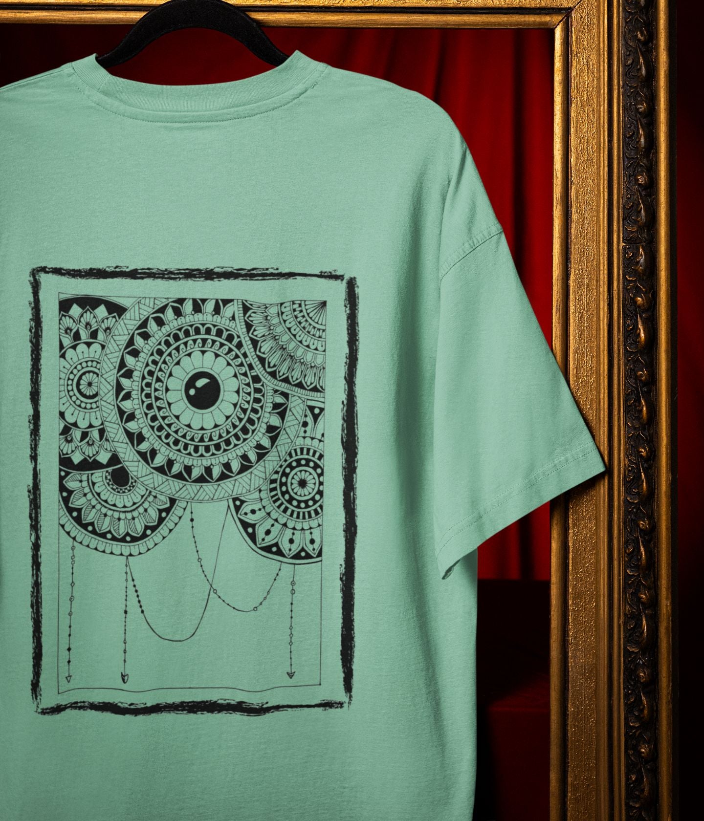 Mandala Frame - Terry Oversized T-Shirt - aiink