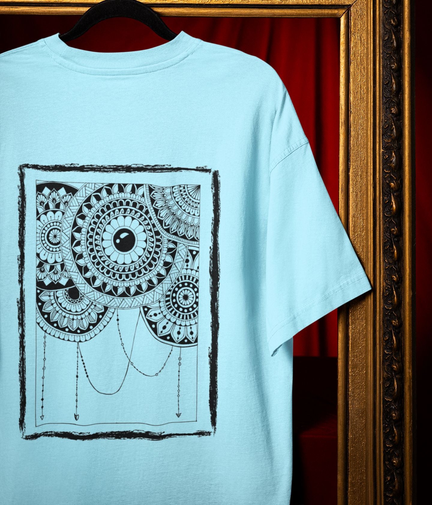 Mandala Frame - Terry Oversized T-Shirt - aiink