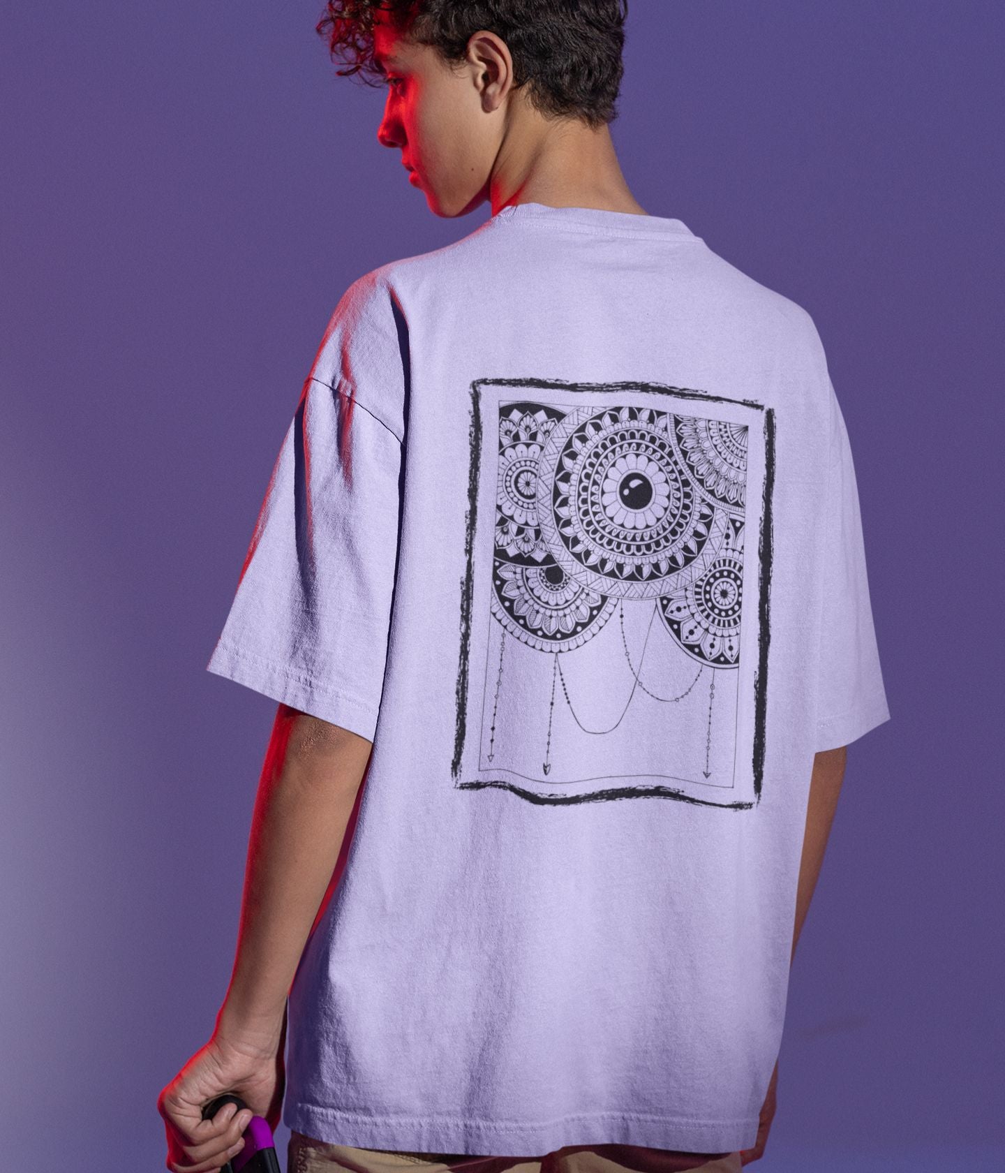 Mandala Frame - Terry Oversized T-Shirt - aiink