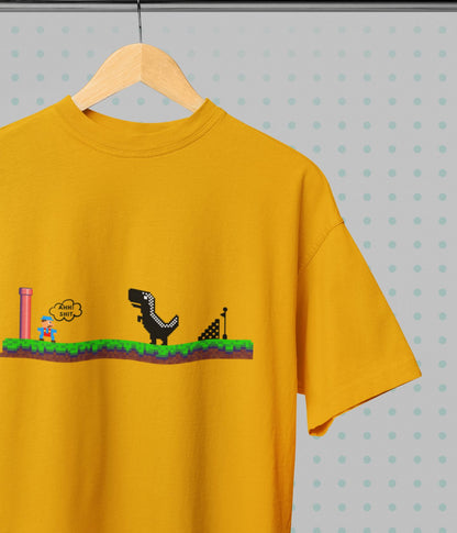 Mario Meets Dino - Oversized Classic T-Shirt Ai Ink™