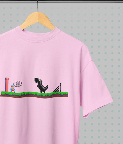 Mario Meets Dino - Oversized Classic T-Shirt Ai Ink™