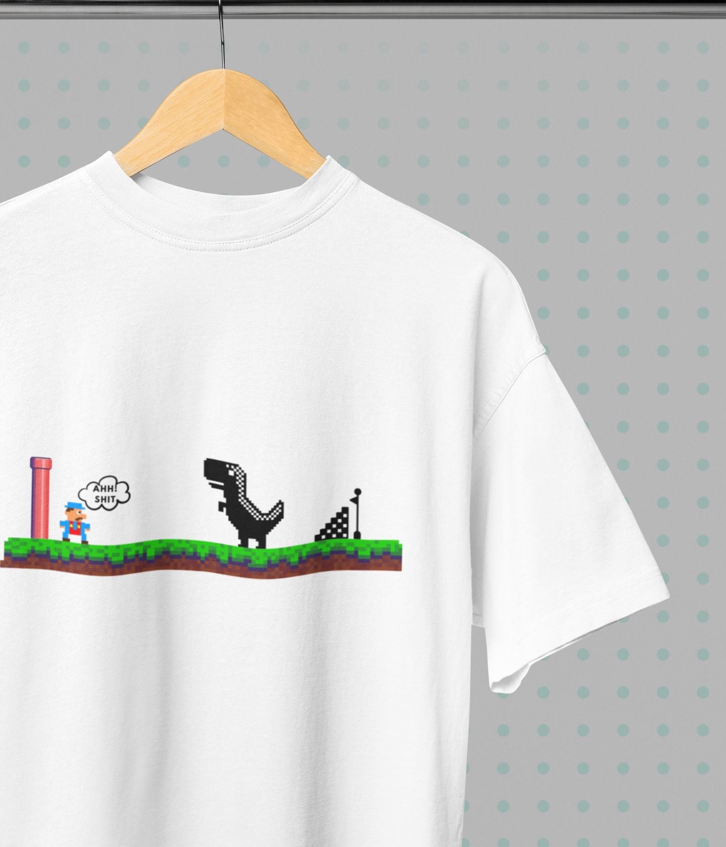 Mario Meets Dino - Oversized Classic T-Shirt Ai Ink™