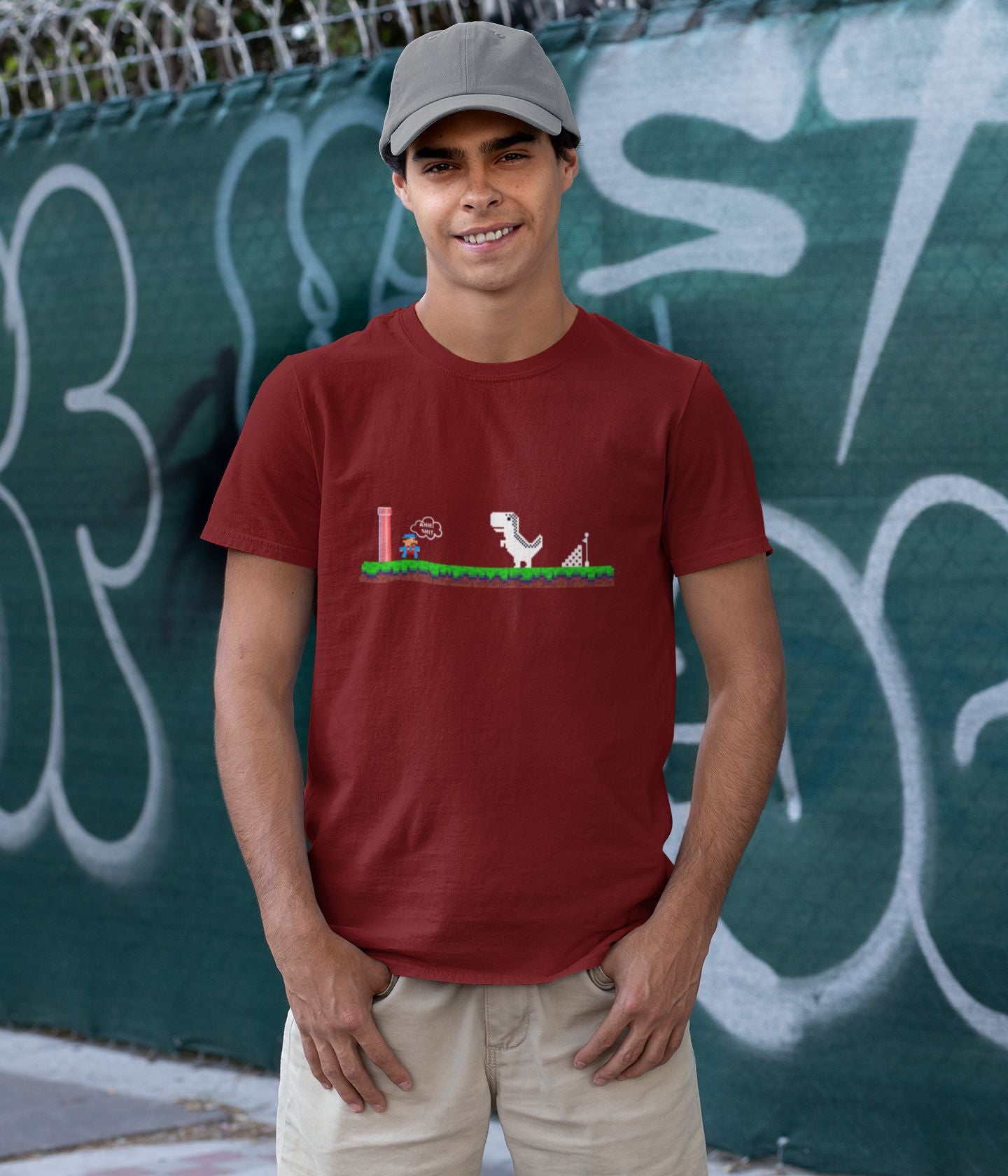 Mario Meets Dino - Unisex Classic T-Shirt - Dark Ai Ink™