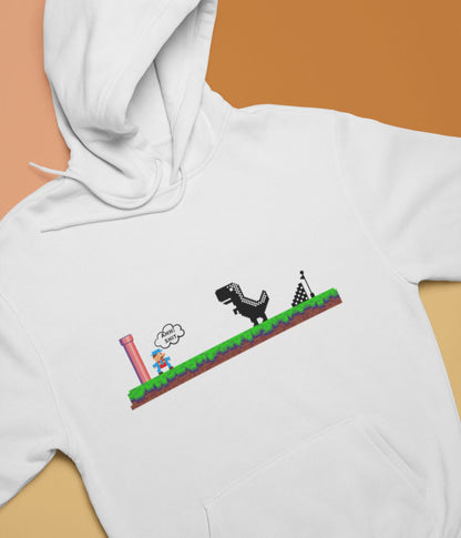 Mario Meets Dino - Unisex Hoodie Ai Ink™