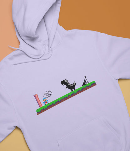 Mario Meets Dino - Unisex Hoodie Ai Ink™