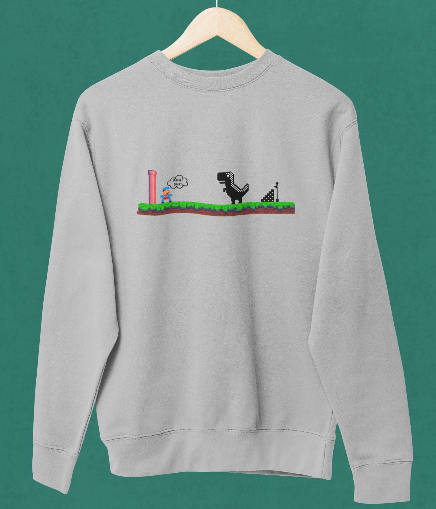 Mario Meets Dino - Unisex Sweatshirt Ai Ink™