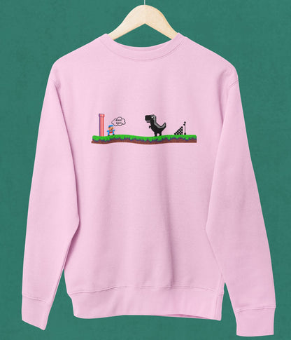 Mario Meets Dino - Unisex Sweatshirt Ai Ink™