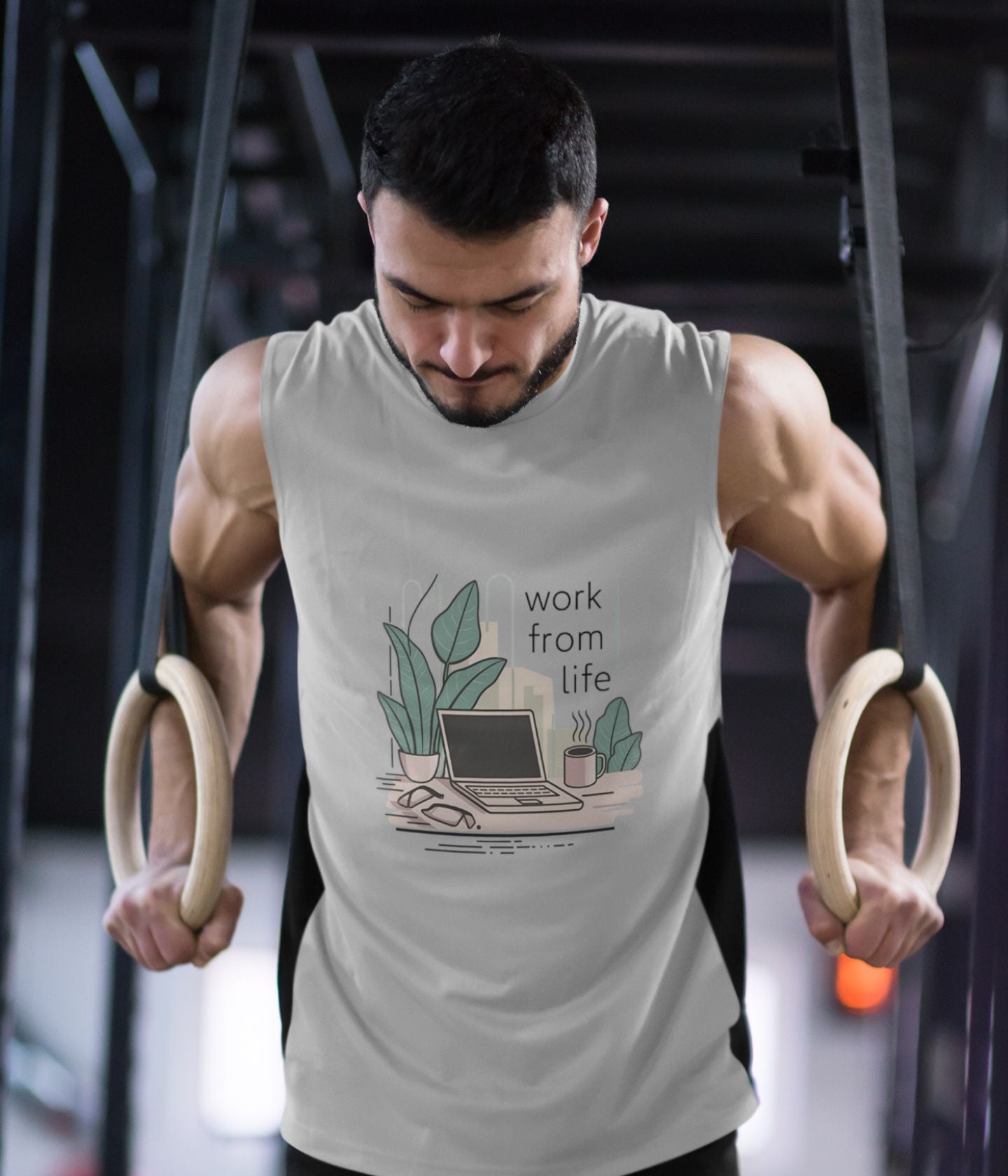 Work From Life - Men's Gym Vest - aiink