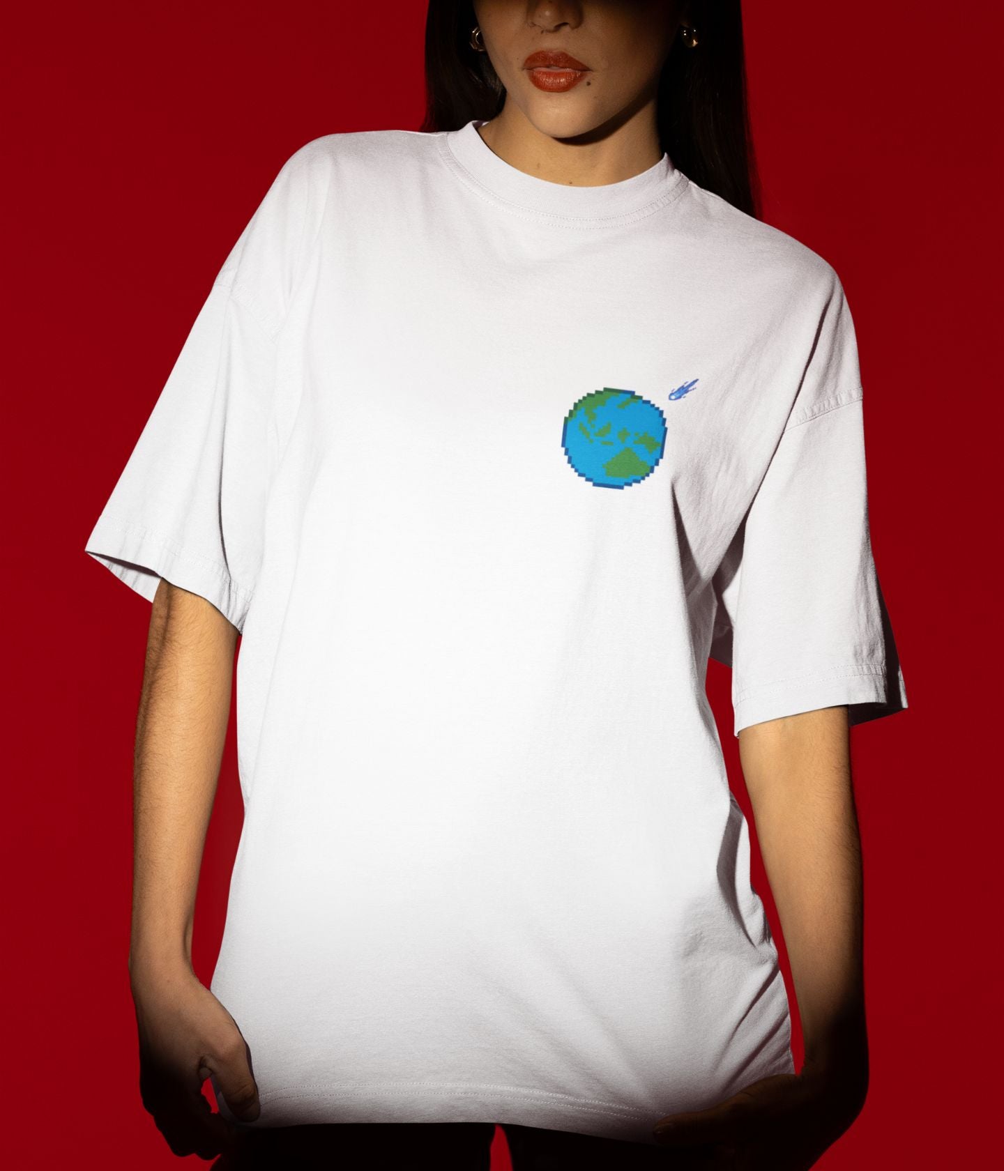 Meteor Impact - Terry Oversized T-Shirt Ai Ink™