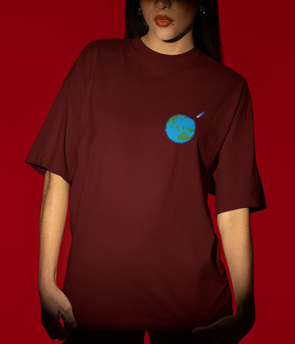 Meteor Impact - Terry Oversized T-Shirt - Dark Ai Ink™