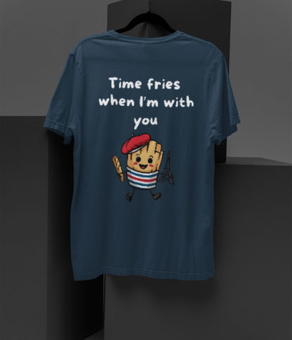 Time Fries - Unisex Oversized Classic T-Shirt - Dark - aiink