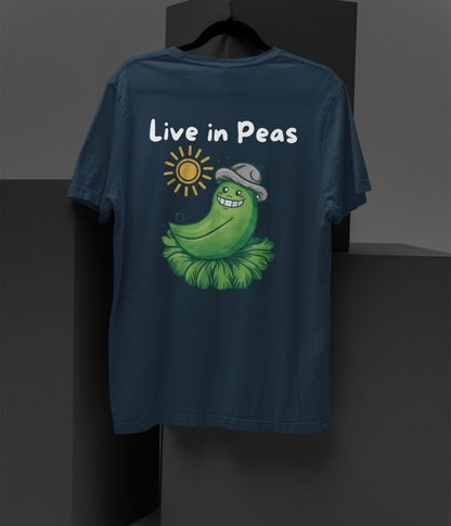 Live In Peas - Unisex Oversized Classic T-Shirt- Dark - aiink