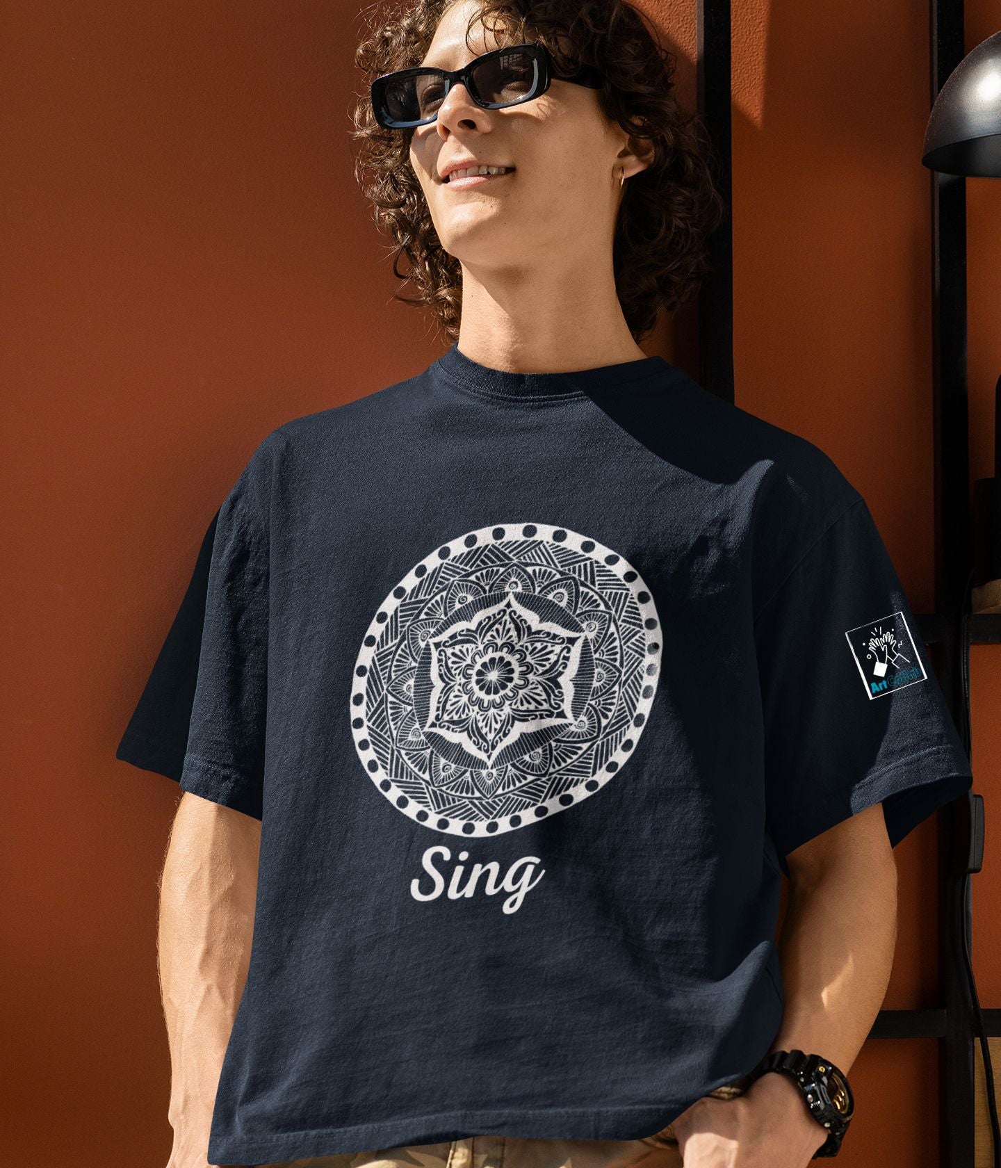 Sing - Terry Oversized T-Shirt - Dark - aiink