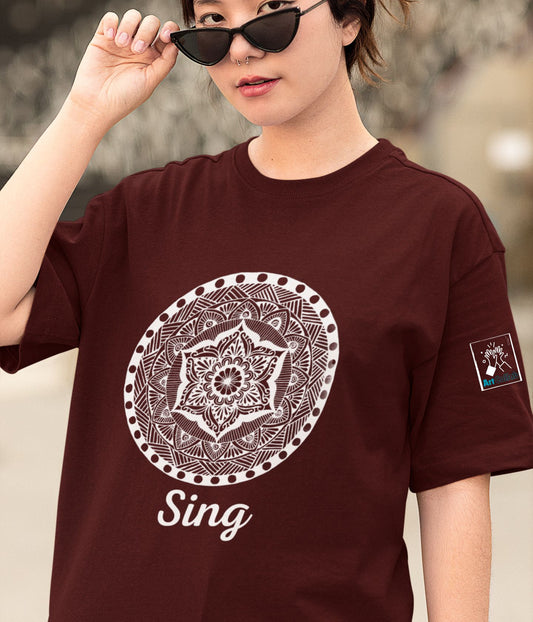 Sing - Terry Oversized T-Shirt - Dark - aiink