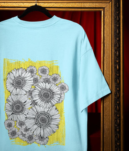 Sunflower Smiles - Terry Oversized T-Shirt - aiink