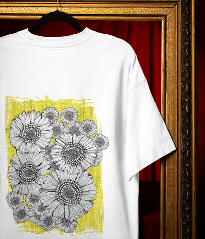 Sunflower Smiles - Terry Oversized T-Shirt - aiink