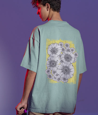 Sunflower Smiles - Terry Oversized T-Shirt - aiink