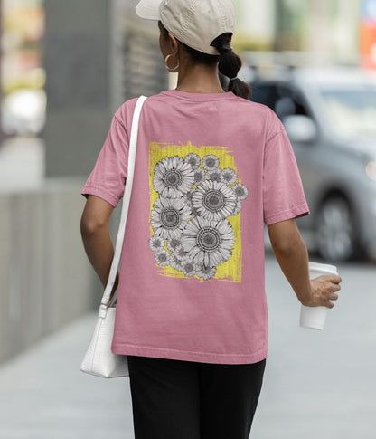 Sunflower Smiles - Terry Oversized T-Shirt - aiink