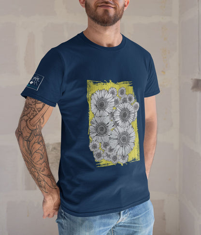 Sunflower Smiles - Unisex Classic T-Shirt - Dark - aiink