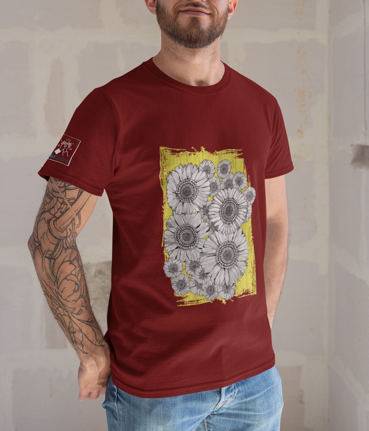 Sunflower Smiles - Unisex Classic T-Shirt - Dark - aiink