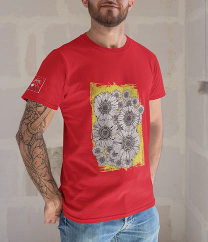 Sunflower Smiles - Unisex Classic T-Shirt - Dark - aiink