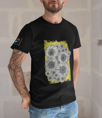 Sunflower Smiles - Unisex Classic T-Shirt - Dark - aiink