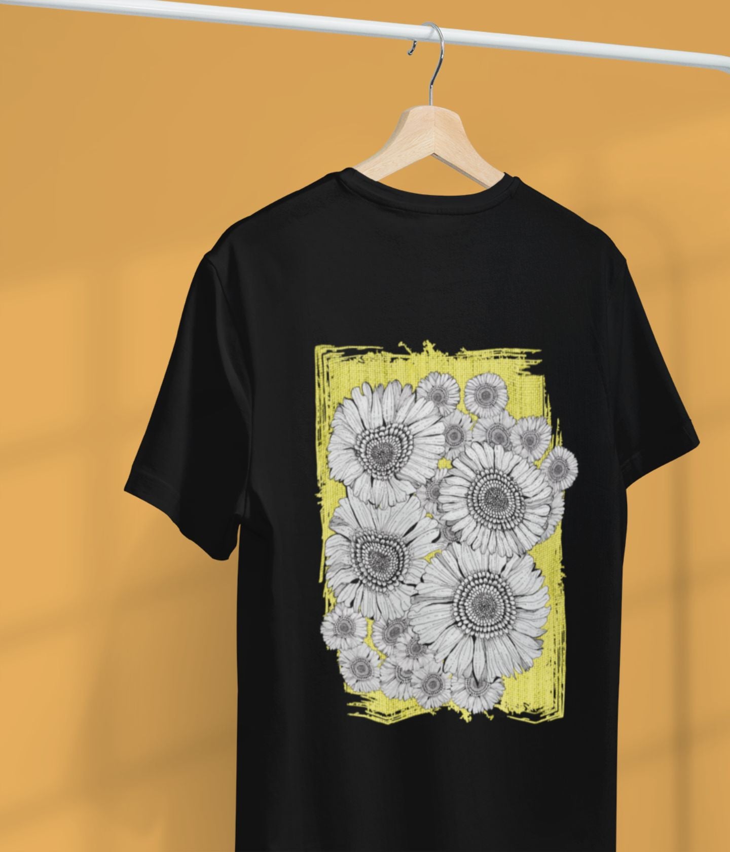 Sunflower Smiles - Unisex Classic T-Shirt - Dark - Back - aiink