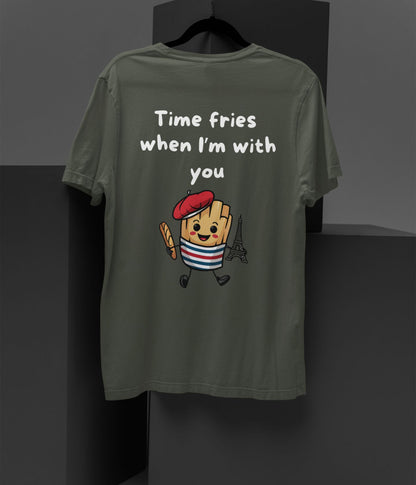 Time Fries - Unisex Oversized Classic T-Shirt - Dark - aiink