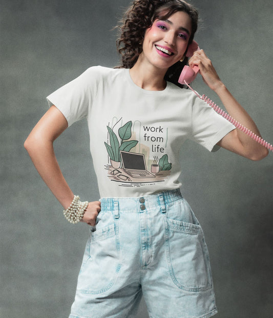 Work From Life - Women's Supima Cotton T-Shirt - aiink