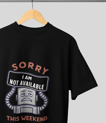 Weekend Robot - Terry Oversized T-Shirt - Dark - aiink