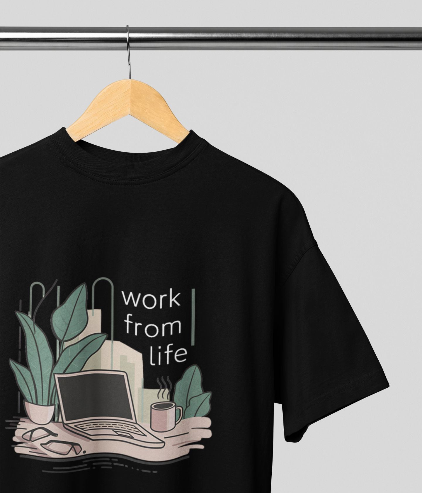 Work From Life - Men's Terry Oversized T-Shirt - Dark - aiink