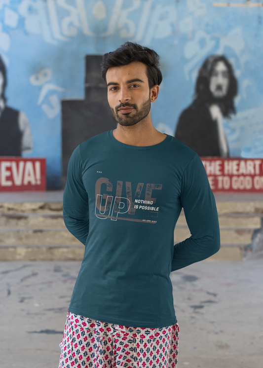 Give Up! - Men's Full Sleeve T-Shirt - aiink